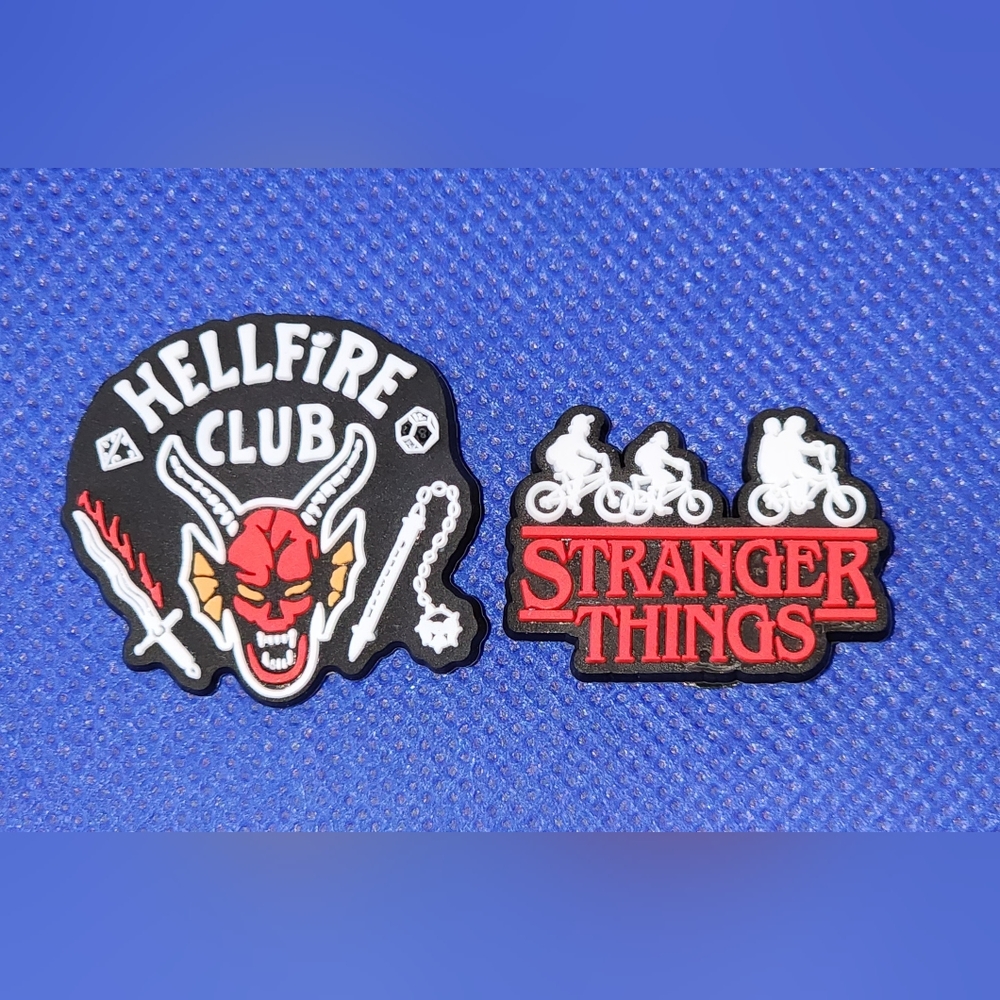 Set of 2 Stranger Things Shoe Charms for Crocs, Hellfire Club